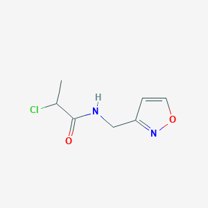 molecular formula C7H9ClN2O2 B2846464 2-氯-N-(1,2-噁唑-3-基甲基)丙酰胺 CAS No. 1500876-48-1
