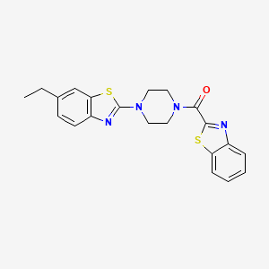 molecular formula C21H20N4OS2 B2846469 苯并[d]噻唑-2-基(4-(6-乙基苯并[d]噻唑-2-基)哌嗪-1-基)甲酮 CAS No. 897467-92-4