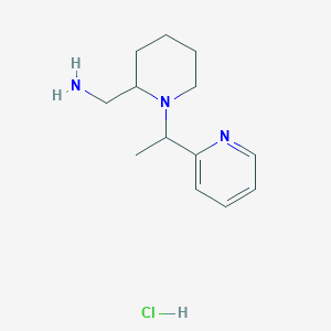 B2846482 (1-(1-(Pyridin-2-yl)ethyl)piperidin-2-yl)methanamine hydrochloride CAS No. 1289384-75-3