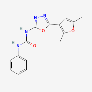 molecular formula C15H14N4O3 B2846488 1-(5-(2,5-二甲基呋喃-3-基)-1,3,4-噁二唑-2-基)-3-苯基脲 CAS No. 1286697-27-5