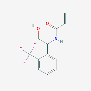 molecular formula C12H12F3NO2 B2846489 N-[2-Hydroxy-1-[2-(trifluoromethyl)phenyl]ethyl]prop-2-enamide CAS No. 2305560-61-4