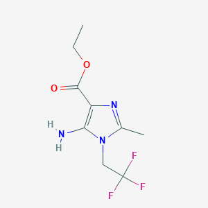 molecular formula C9H12F3N3O2 B2846491 ethyl 5-amino-2-methyl-1-(2,2,2-trifluoroethyl)-1H-imidazole-4-carboxylate CAS No. 1285486-92-1