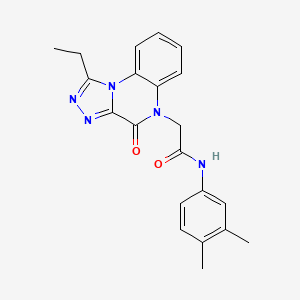 molecular formula C21H21N5O2 B2846506 N-(3,4-二甲基苯基)-2-(1-乙基-4-氧代-[1,2,4]三唑并[4,3-a]喹喔啉-5(4H)-基)乙酰胺 CAS No. 1359319-67-7