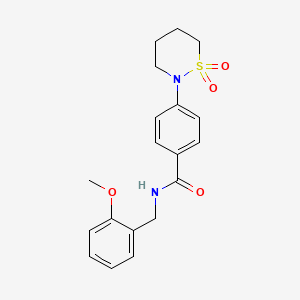 molecular formula C19H22N2O4S B2846509 4-(1,1-dioxothiazinan-2-yl)-N-[(2-methoxyphenyl)methyl]benzamide CAS No. 899953-00-5