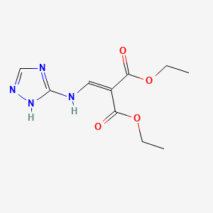 molecular formula C10H14N4O4 B2846511 diethyl 2-[(1H-1,2,4-triazol-5-ylamino)methylidene]propanedioate CAS No. 94628-96-3