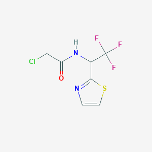B2846517 2-Chloro-N-[2,2,2-trifluoro-1-(1,3-thiazol-2-yl)ethyl]acetamide CAS No. 2411308-95-5