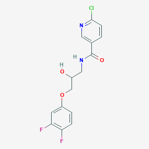 molecular formula C15H13ClF2N2O3 B2846518 6-氯-N-[3-(3,4-二氟苯氧基)-2-羟基丙基]吡啶-3-甲酰胺 CAS No. 1385300-56-0