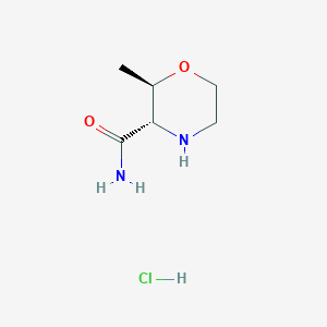 molecular formula C6H13ClN2O2 B2846519 (2R,3S)-2-甲基吗啉-3-甲酰胺盐酸盐 CAS No. 1820580-38-8