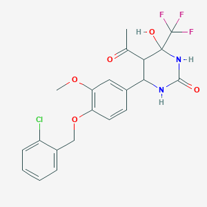 5-acetyl-6-{4-[(2-chlorobenzyl)oxy]-3-methoxyphenyl}-4-hydroxy-4-(trifluoromethyl)tetrahydro-2(1H)-pyrimidinone