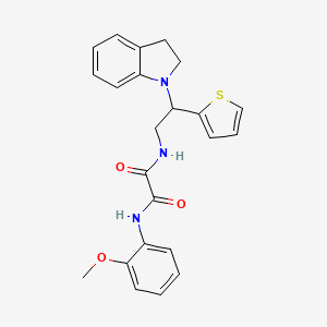 B2846522 N1-(2-(indolin-1-yl)-2-(thiophen-2-yl)ethyl)-N2-(2-methoxyphenyl)oxalamide CAS No. 898407-69-7