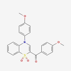 molecular formula C23H19NO5S B2846523 (4-甲氧基苯基)[4-(4-甲氧基苯基)-1,1-二氧代-4H-1,4-苯并噻嗪-2-基]甲酮 CAS No. 1114653-10-9