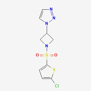 molecular formula C9H9ClN4O2S2 B2846524 1-(1-((5-氯噻吩-2-基)磺酰)氮杂环丁烷-3-基)-1H-1,2,3-三唑 CAS No. 2034491-45-5