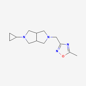 molecular formula C13H20N4O B2846537 3-((5-环丙基六氢吡咯并[3,4-c]吡咯-2(1H)-基)甲基)-5-甲基-1,2,4-噁二唑 CAS No. 2201256-73-5