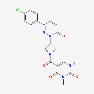 B2846539 5-[3-[3-(4-Chlorophenyl)-6-oxopyridazin-1-yl]azetidine-1-carbonyl]-3-methyl-1H-pyrimidine-2,4-dione CAS No. 2380182-29-4
