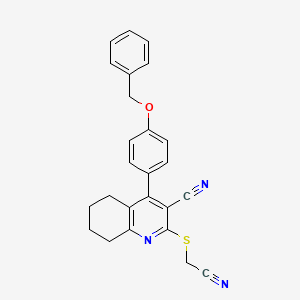 B2846540 4-(4-(Benzyloxy)phenyl)-2-((cyanomethyl)thio)-5,6,7,8-tetrahydroquinoline-3-carbonitrile CAS No. 391228-40-3