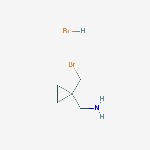 molecular formula C5H11Br2N B2846544 1-[1-(溴甲基)环丙基]甲胺盐酸盐 CAS No. 1232676-97-9