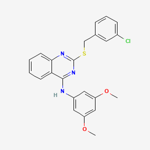 B2846549 2-[(3-chlorophenyl)methylsulfanyl]-N-(3,5-dimethoxyphenyl)quinazolin-4-amine CAS No. 688356-28-7