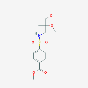 molecular formula C14H21NO6S B2846551 甲酸甲酯 4-[(2,3-二甲氧基-2-甲基丙基)磺酰氨基]苯甲酸酯 CAS No. 2034397-66-3