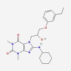 molecular formula C24H33N5O4 B2846554 8-(环己基氨基)-7-(3-(3-乙基苯氧基)-2-羟基丙基)-1,3-二甲基-1H-嘌呤-2,6(3H,7H)-二酮 CAS No. 941873-41-2