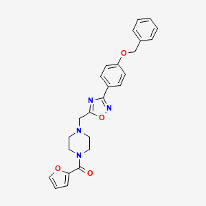 molecular formula C25H24N4O4 B2846556 (4-((3-(4-(苄氧基)苯基)-1,2,4-噁二唑-5-基)甲基哌嗪-1-基)(呋喃-2-基)甲酮 CAS No. 1252851-68-5
