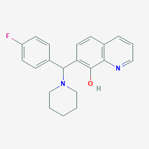 molecular formula C21H21FN2O B2846571 7-[(4-Fluorophenyl)(piperidin-1-yl)methyl]quinolin-8-ol CAS No. 385786-52-7