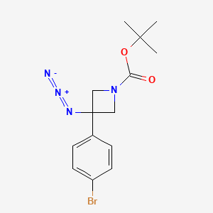 molecular formula C14H17BrN4O2 B2846572 Tert-butyl 3-azido-3-(4-bromophenyl)azetidine-1-carboxylate CAS No. 2095410-79-8
