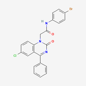 molecular formula C22H15BrClN3O2 B2846582 N-(4-bromophenyl)-2-(6-chloro-2-oxo-4-phenylquinazolin-1(2H)-yl)acetamide CAS No. 941933-75-1