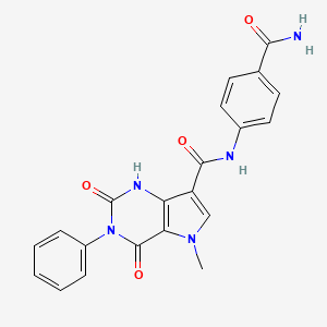 N-(4-carbamoylphenyl)-5-methyl-2,4-dioxo-3-phenyl-2,3,4,5-tetrahydro-1H-pyrrolo[3,2-d]pyrimidine-7-carboxamide