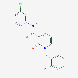 molecular formula C19H14ClFN2O2 B2846590 N-(3-chlorophenyl)-1-(2-fluorobenzyl)-2-oxo-1,2-dihydropyridine-3-carboxamide CAS No. 946378-66-1