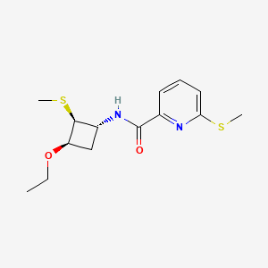 molecular formula C14H20N2O2S2 B2846591 N-[(1R,2S,3R)-3-Ethoxy-2-methylsulfanylcyclobutyl]-6-methylsulfanylpyridine-2-carboxamide CAS No. 2361754-65-4