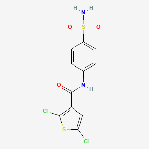 molecular formula C11H8Cl2N2O3S2 B2846595 2,5-二氯-N-(4-磺酰氨基苯基)噻吩-3-甲酰胺 CAS No. 393838-48-7