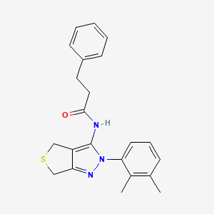 molecular formula C22H23N3OS B2846608 N-[2-(2,3-二甲基苯基)-4,6-二氢噻吩[3,4-c]吡唑-3-基]-3-苯基丙酰胺 CAS No. 450344-37-3