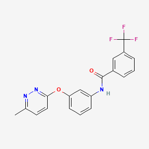 molecular formula C19H14F3N3O2 B2846620 N-(3-((6-methylpyridazin-3-yl)oxy)phenyl)-3-(trifluoromethyl)benzamide CAS No. 1207024-37-0