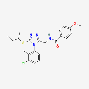molecular formula C22H25ClN4O2S B2846632 N-((5-(sec-butylthio)-4-(3-chloro-2-methylphenyl)-4H-1,2,4-triazol-3-yl)methyl)-4-methoxybenzamide CAS No. 476433-60-0