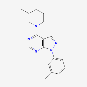 molecular formula C18H21N5 B2846633 4-(3-甲基哌嗪-1-基)-1-(间甲苯)-1H-吡唑并[3,4-d]嘧啶 CAS No. 393845-23-3