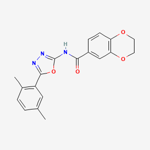 molecular formula C19H17N3O4 B2846641 N-[5-(2,5-dimethylphenyl)-1,3,4-oxadiazol-2-yl]-2,3-dihydro-1,4-benzodioxine-6-carboxamide CAS No. 891121-69-0