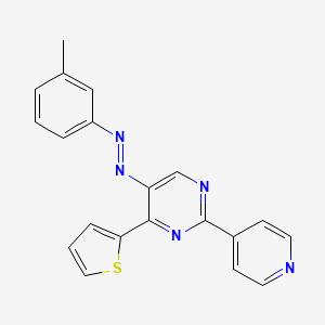 5-[2-(3-Methylphenyl)diazenyl]-2-(4-pyridinyl)-4-(2-thienyl)pyrimidine