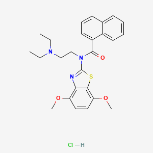 molecular formula C26H30ClN3O3S B2846655 N-(2-(diethylamino)ethyl)-N-(4,7-dimethoxybenzo[d]thiazol-2-yl)-1-naphthamide hydrochloride CAS No. 1215631-16-5