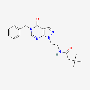 N-(2-(5-benzyl-4-oxo-4,5-dihydro-1H-pyrazolo[3,4-d]pyrimidin-1-yl)ethyl)-3,3-dimethylbutanamide