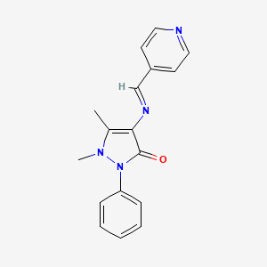 (E)-1,5-dimethyl-2-phenyl-4-((pyridin-4-ylmethylene)amino)-1H-pyrazol-3(2H)-one