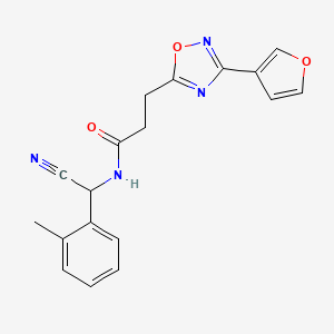 N-[Cyano-(2-methylphenyl)methyl]-3-[3-(furan-3-yl)-1,2,4-oxadiazol-5-yl]propanamide