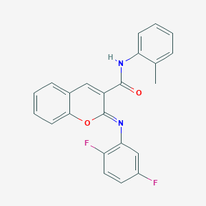 molecular formula C23H16F2N2O2 B2846668 (2Z)-2-[(2,5-difluorophenyl)imino]-N-(2-methylphenyl)-2H-chromene-3-carboxamide CAS No. 1327182-38-6