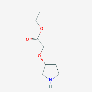 molecular formula C8H15NO3 B2846669 ethyl 2-[(3R)-pyrrolidin-3-yl]oxyacetate CAS No. 1024586-62-6