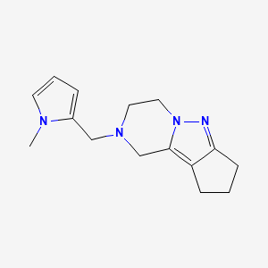 molecular formula C15H20N4 B2846671 2-((1-methyl-1H-pyrrol-2-yl)methyl)-2,3,4,7,8,9-hexahydro-1H-cyclopenta[3,4]pyrazolo[1,5-a]pyrazine CAS No. 2034381-99-0