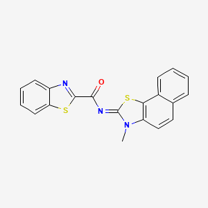 molecular formula C20H13N3OS2 B2846680 Benzothiazole-2-carboxamide, N-(3-methyl-3H-naphtho[2,1-d]thiazol-2-ylidene)- CAS No. 397288-34-5