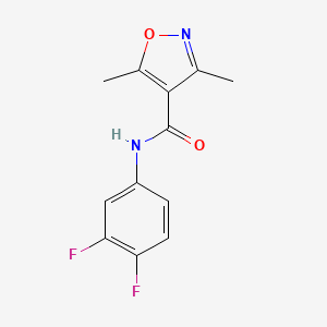 molecular formula C12H10F2N2O2 B2846684 N-(3,4-二氟苯基)-3,5-二甲基-4-异噁唑酰胺 CAS No. 478031-33-3