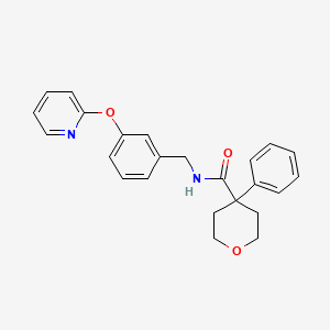 4-phenyl-N-(3-(pyridin-2-yloxy)benzyl)tetrahydro-2H-pyran-4-carboxamide