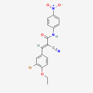molecular formula C18H14BrN3O4 B2846698 (E)-3-(3-溴-4-乙氧基苯基)-2-氰基-N-(4-硝基苯基)丙-2-烯酰胺 CAS No. 455327-01-2