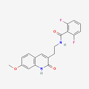 molecular formula C19H16F2N2O3 B2846699 2,6-二氟-N-(2-(7-甲氧基-2-氧代-1,2-二氢喹啉-3-基)乙基)苯酰胺 CAS No. 851405-62-4