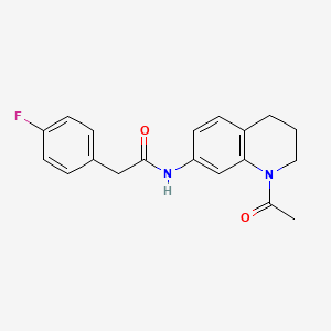 molecular formula C19H19FN2O2 B2846701 N-(1-acetyl-3,4-dihydro-2H-quinolin-7-yl)-2-(4-fluorophenyl)acetamide CAS No. 898464-94-3